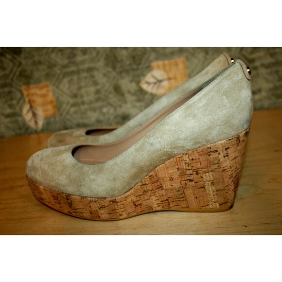 Stuart Weitzman Tan Suede Leather Wedge Pumps 11 M - Picture 4 of 6